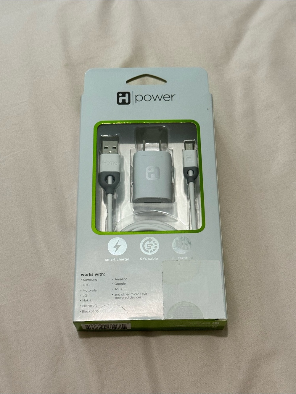 White USB Wall Charger and Micro-USB Cable Set